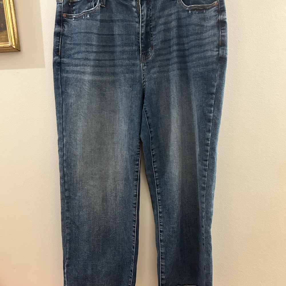 Judy Blue Cropped Denim Blue Jeans Wide Leg Relaxed Women’s 15/32 JB88592 - Picture 2 of 5